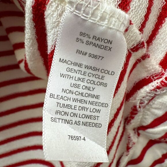 Liz Claiborne Red Stripe Top Size XL Womens Long Sleeve Tee Nautical NWT - Picture 9 of 9